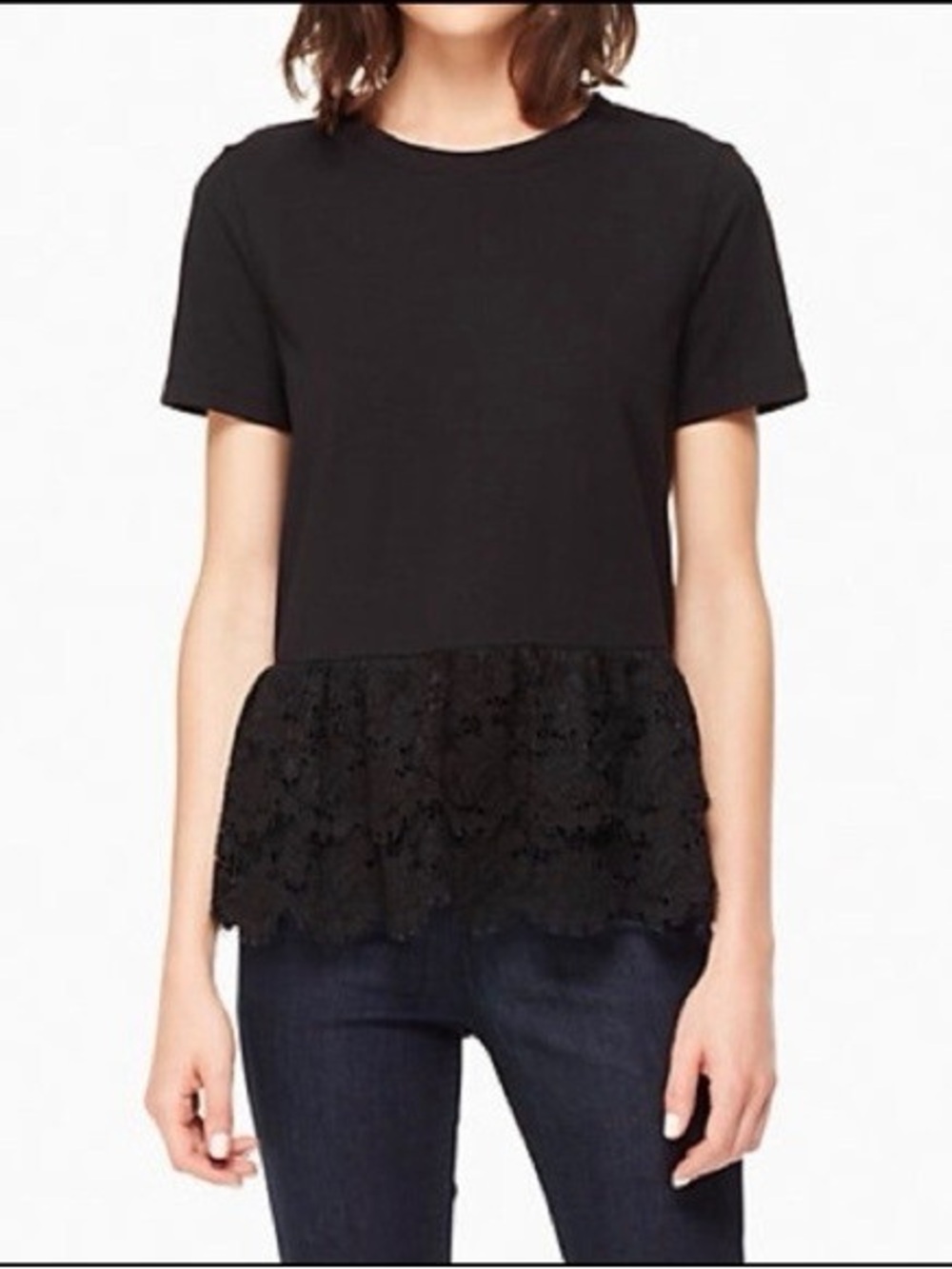 Kate Spade Mixed Media Eyelet T-shirt
